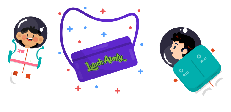 Lunch Aunty Astronauts Illustration